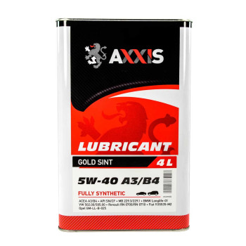 Масло AXXIS Gold Sint A3/B4 5W-40 (4л)