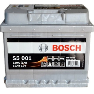 Акумулятор BOSCH (S5001) 52Ah-12v, EN520