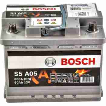 Аккумулятор  BOSCH AGM (S5A05) 60Ah-12v, EN680