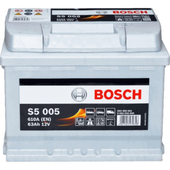 Акумулятор BOSCH (S5005) 63Ah-12v, EN610