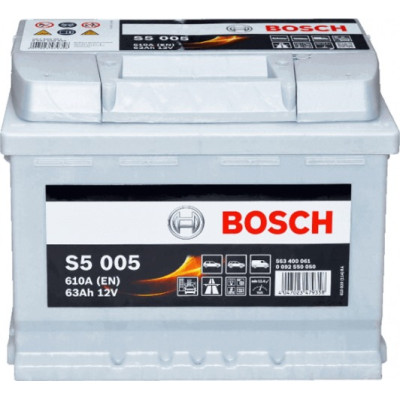 Акумулятор BOSCH (S5005) 63Ah-12v, EN610