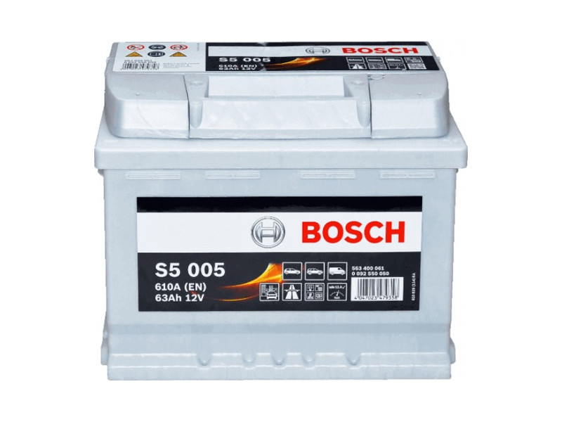 Акумулятор BOSCH (S5005) 63Ah-12v, EN610