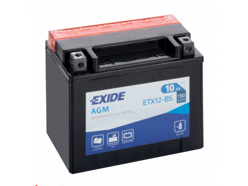 Аккумулятор  EXIDE (ETX12-BS) 10Ah-12v, EN150