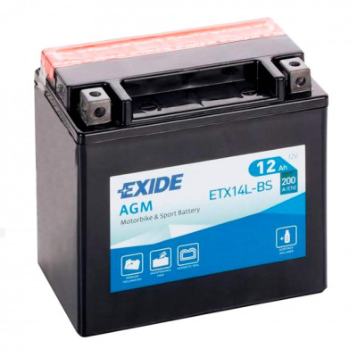 Акумулятор EXIDE (ETX14L-BS) 12Ah-12v, EN200