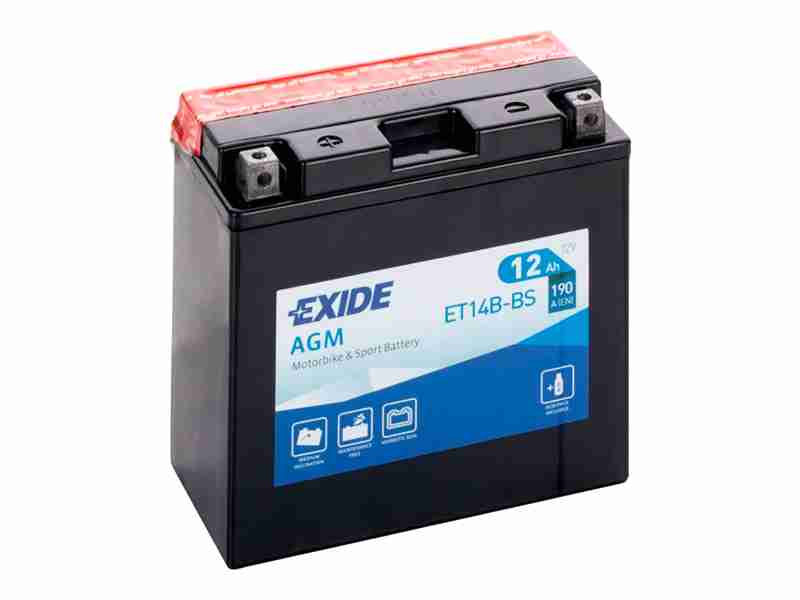 Аккумулятор  EXIDE (ET14B-BS) 12Ah-12v, EN190