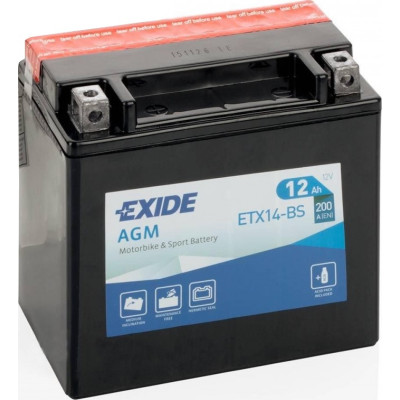 Аккумулятор  EXIDE (ETX14-BS) 12Ah-12v, EN200