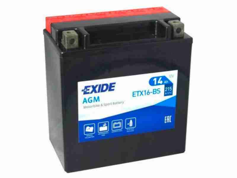 Аккумулятор  EXIDE (ETX16-BS) 14Ah-12v, EN215