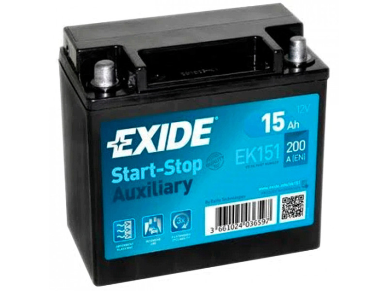 Аккумулятор  EXIDE AUXILIARY (EK151) 15Ah-12v, EN200