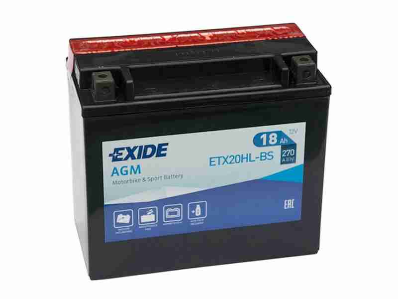 Акумулятор EXIDE (ETX20HL-BS) 18Ah-12v, EN270