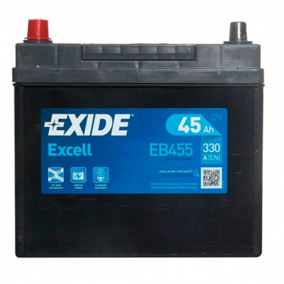 Акумулятор EXIDE EXCELL (EB455) 45Ah-12v, EN330