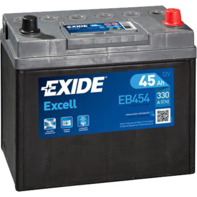 Акумулятор EXIDE EXCELL (EB454) 45Ah-12v, EN330