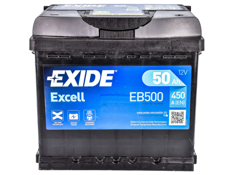 Акумулятор EXIDE EXCELL (EB500) 50Ah-12v, EN450