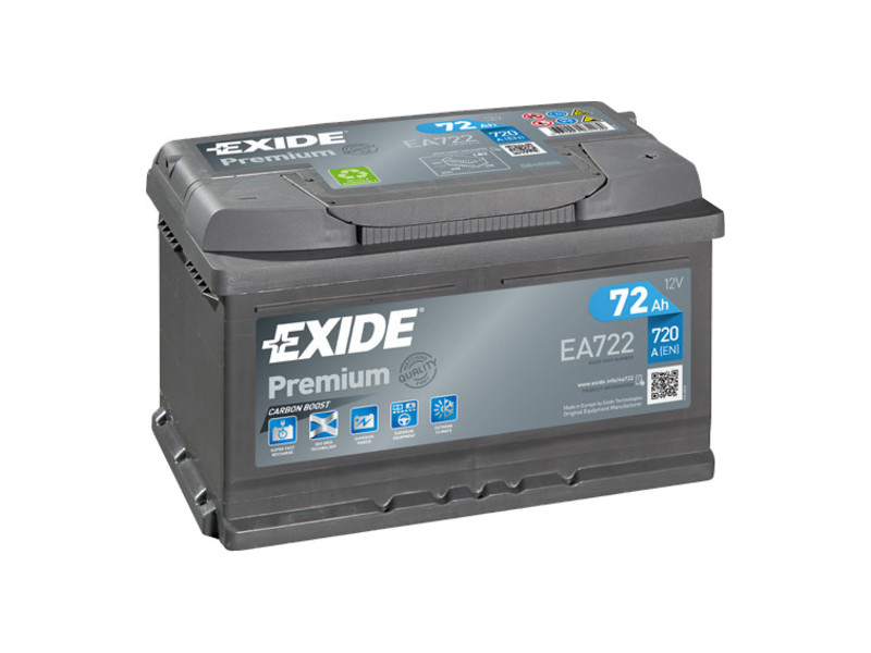 Аккумулятор  EXIDE PREMIUM (EA722) 72Ah-12v, EN720