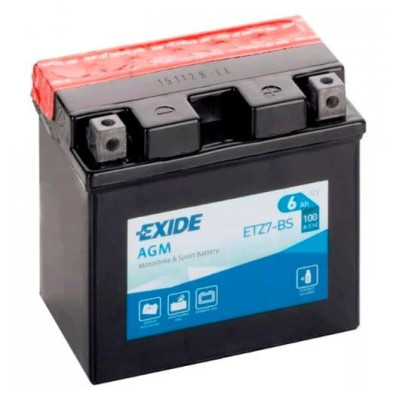 Акумулятор  EXIDE AGM (ETZ7-BS) 6Ah-12v, R, EN100
