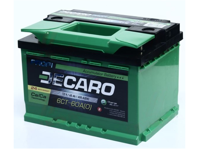 Акумулятор  DECARO PROFI 60Ah-12v, R, EN600