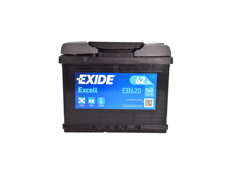 Акумулятор EXIDE EXCELL (EB620) 62Ah-12v, R, EN540