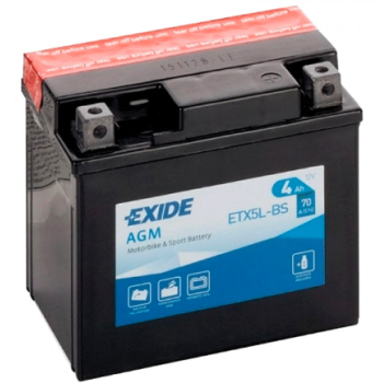 Акумулятор  EXIDE AGM (ETX5L-BS) 4Ah-12v, R, EN70
