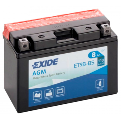 Акумулятор  EXIDE AGM (ET9B-BS) 8Ah-12v, L, EN110