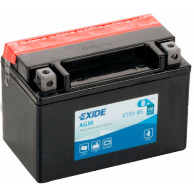 Акумулятор  EXIDE AGM (ETX9-BS) YTX9-BS 8Ah-12v, L, EN120