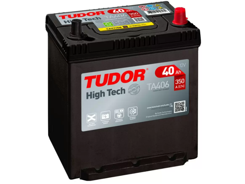 Аккумулятор  Tudor 6CT-40 Аз ASIA HIGH-TECH  (350EN) (евро) TA406