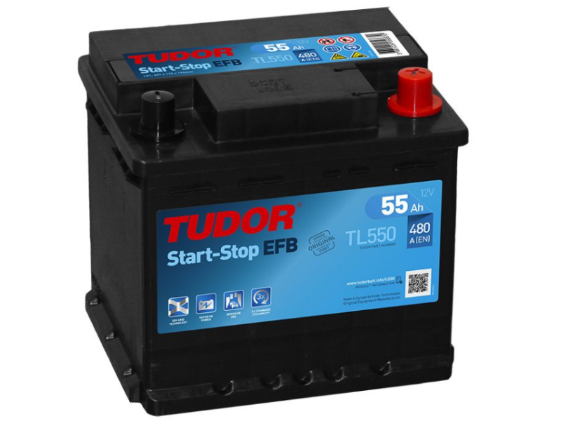 Акумулятор Tudor 6CT-55 Аз Start-and-Stop EFB  (480EN) (євро) TL550