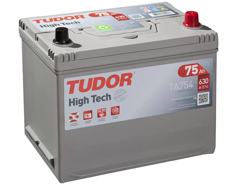 Акумулятор Tudor 6CT-75 Аз ASIA HIGH-TECH  (630EN) (євро) TA754