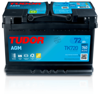 Акумулятор Tudor 6CT-72 Аз Start-and-Stop AGM  (760EN) (євро) TK720