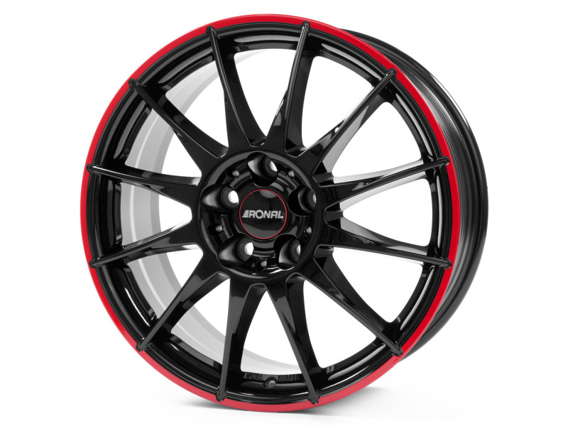 Диск Ronal R54 MCR Jetblack-Red Rim R16 W7.0 PCD5x100 ET38 DIA68.0
