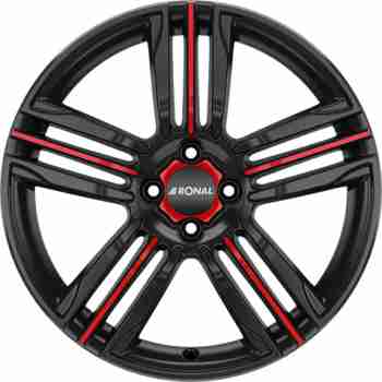 Диск Ronal R57 MCR  Jetblack Red Spoke R18 W7.5 PCD5x120 ET35 DIA82.0