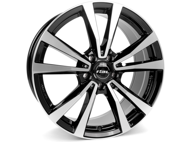 Диск Rial M12 diamond black front polished R18 W8.0 PCD5x112 ET43 DIA66.5