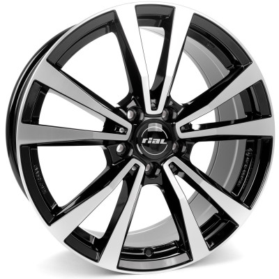 Диск Rial M12X diamond black front polished R19 W8.0 PCD5x112 ET34 DIA66.5