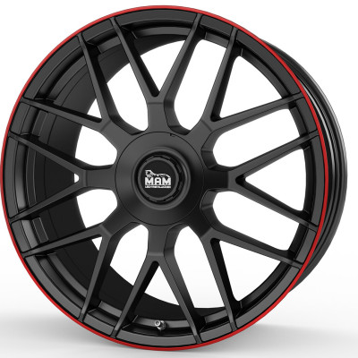 Диск MAM GT1 Matt Black Lip Red R19 W8.5 PCD5x100 ET30 DIA66.6