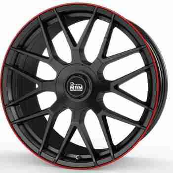 Диск MAM GT1 Matt Black Lip Red R19 W9.5 PCD5x112 ET30 DIA66.6