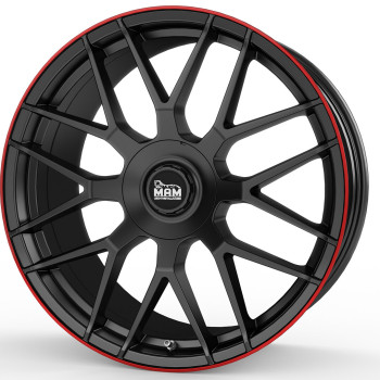 Диск MAM GT1 Matt Black Lip Red R19 W9.5 PCD5x112 ET30 DIA66.6