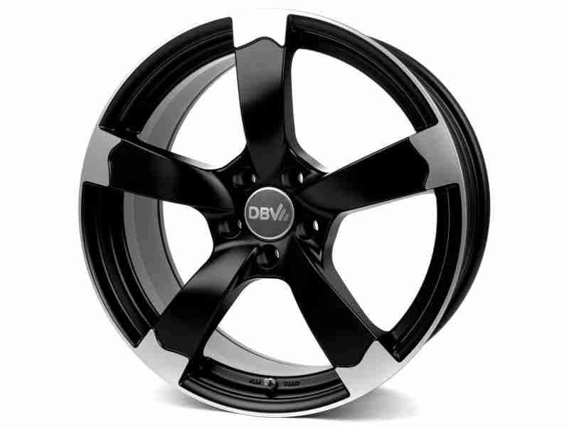 Диск DBV Torino II Matt Black Front Polished R17 W7.5 PCD5x100 ET35 DIA63.3