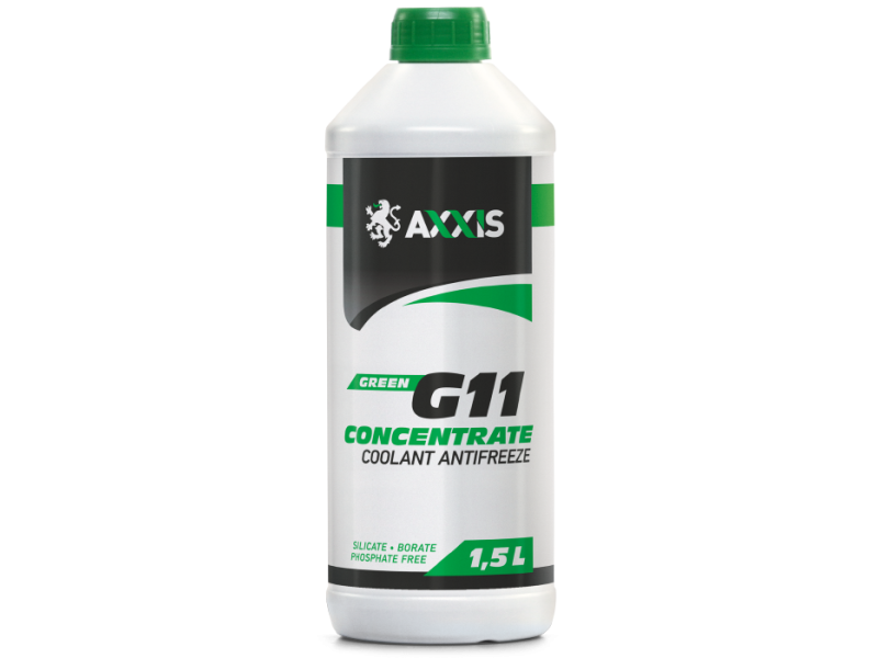 Антифриз AXXIS GREEN концентрат G11 -80 °C 1.5 л (AX-2090)