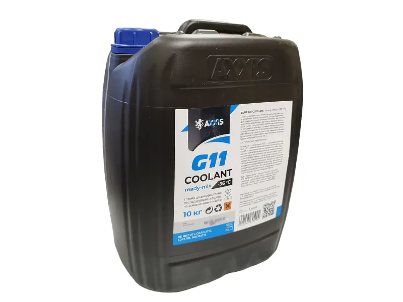 Антифриз AXXIS BLUE G11 Сoolant Ready-Mix -36°C (синій) 10 кг (AX-P999-G11B RDM10)