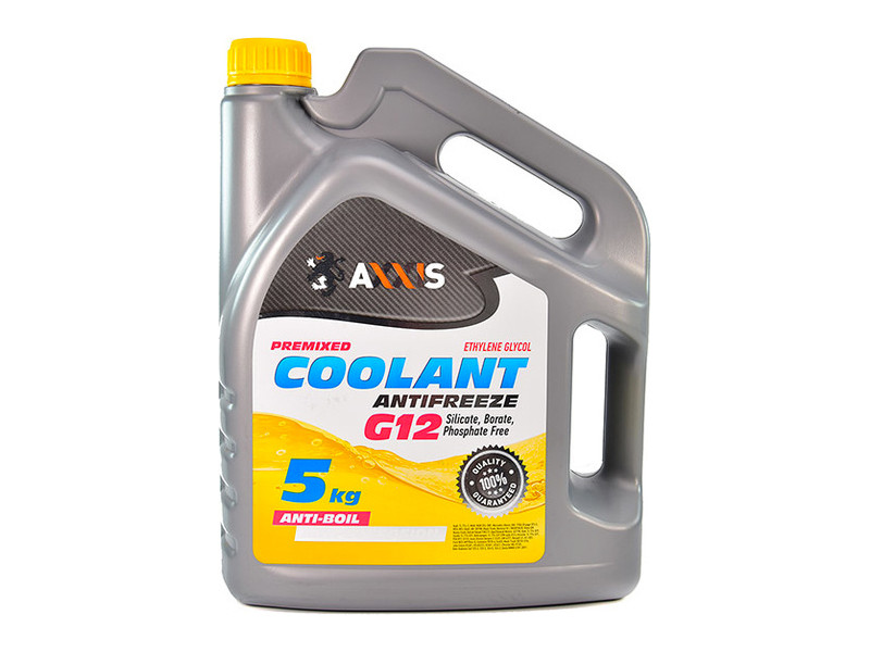 Антифриз AXXIS YELLOW G12 Сoolant желтый 5кг (AX-2008)
