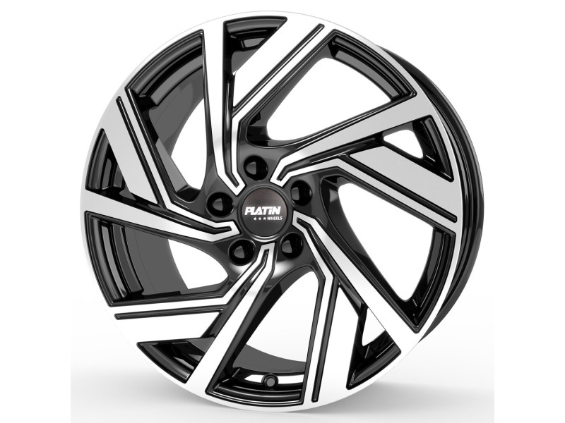 Диск Platin P114 Black Front Polished R20 W9.5 PCD5x114.3 ET45 DIA64.1