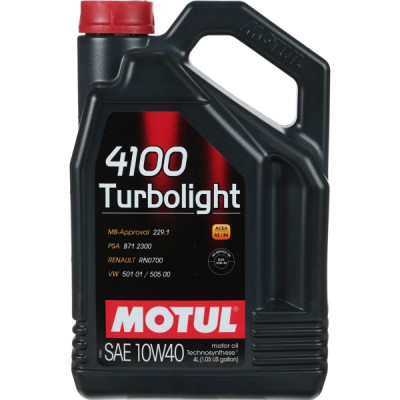 Масло  Motul 4100 Turbolight 10W40 4л (387607)