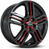 Диск Ronal R57 W7.5 R17 PCD5x100 ET38 DIA66.8 MCR jetblack-red spoke