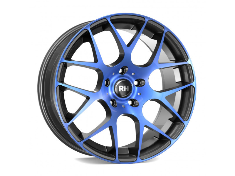 Диск RH Nbu Race Schwarz Blau Poliert R19 W9.5 PCD5x112 ET45 DIA72.6