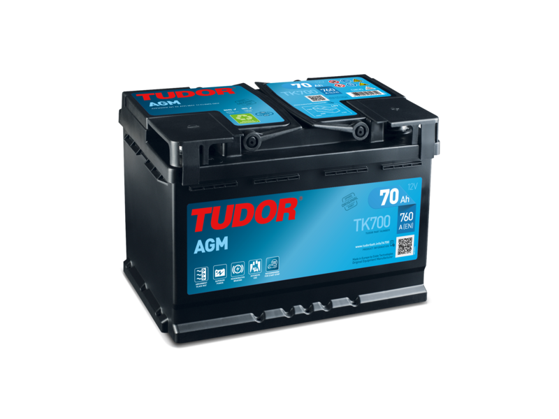 Аккумулятор  Tudor 6CT-70 Аз Start-and-Stop AGM (760EN) (евро) TK700