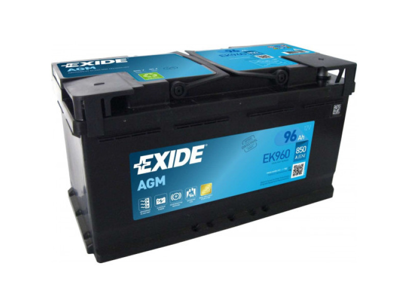 Акумулятор EXIDE 6CT-96 Аз Start-and-Stop AGM Exide (850EN) (євро) EK960