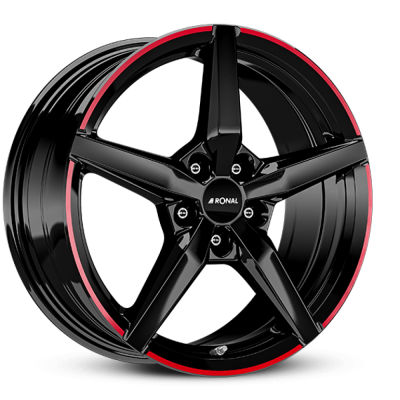 Диск Ronal R69 Jetblack-Red Rim R17 W7.5 PCD5x112 ET30 DIA66.5