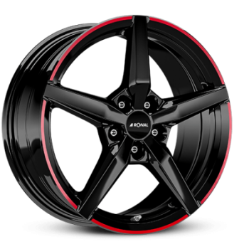 Диск Ronal R69 Jetblack-Red Rim R18 W8.0 PCD5x112 ET30 DIA66.5