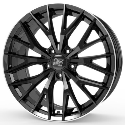 Диск MSW 44 Gloss Black Polished Lip R20 W10.0 PCD5x112 ET26 DIA73.1