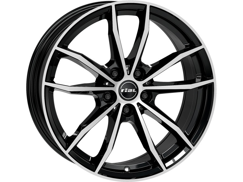Диск Rial X12 diamond black front polished R19 W8.0 PCD5x112 ET39 DIA66.6