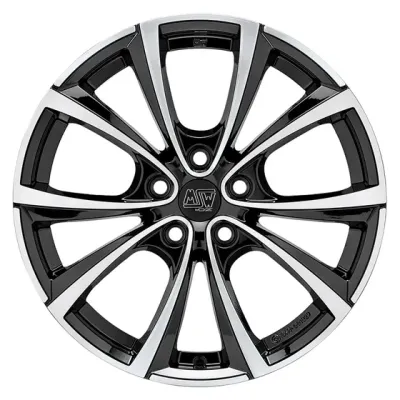 Диск MSW 27T Gloss Black Full Polished R19 W10.5 PCD5x120 ET45 DIA64.12
