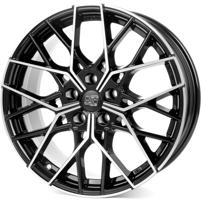 Диск MSW 74 Gloss Black Full Polished R20 W8.5 PCD5x112 ET20 DIA73.1